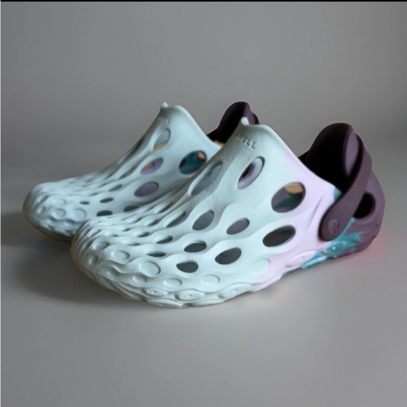 Merrell Shoes - Merrell Women's Hydro Moc Bloom Drift Water Resistant Clogs Iris/Teal Size 7